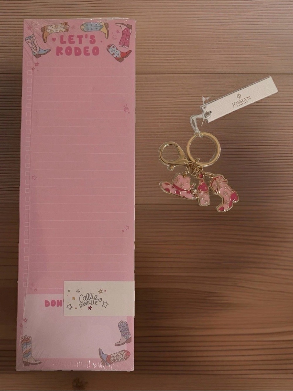 Callie Danielle Let’s Rodeo Notepad/Josslyn Western Bag Charm Keyring Bundle C1